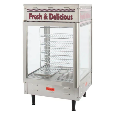 Winco 51012 19"W x 22"D x 33"H Countertop Benchmark Hot Food Stainless Steel Display Case - 120 Volts