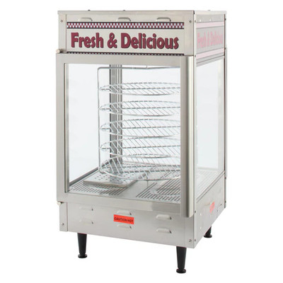 Winco 51012 19"W x 22"D x 33"H Countertop Benchmark Hot Food Stainless Steel Display Case - 120 Volts