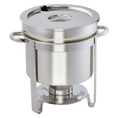 Winco 211 11 Qt. Round Stainless Steel Soup Warmer
