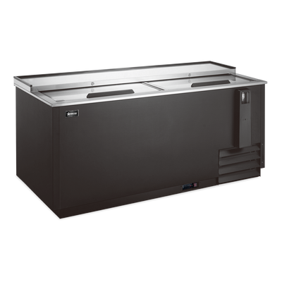 Omcan USA 50040 64.5" W Black Vinyl Horizontal Beer Bottle Cooler - 115 Volts