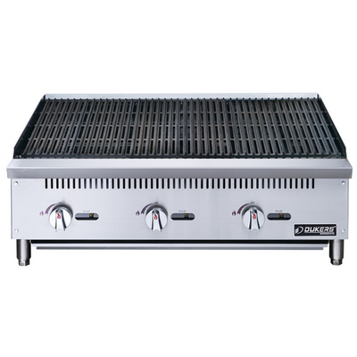Dukers DCRB36 36" W Natural Gas Stainless Steel Construction Manual Control Charbroiler - 105,000 BTU