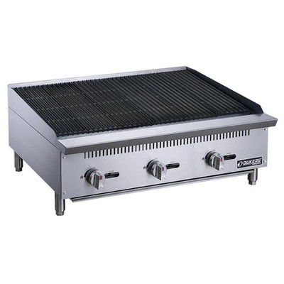 Dukers DCRB36 36" W Natural Gas Stainless Steel Construction Manual Control Charbroiler - 105,000 BTU