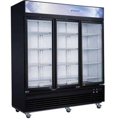 Dukers DSM-69F 78" W Two-Section White Interior Reach-In Freezer Merchandiser - 110 Volts