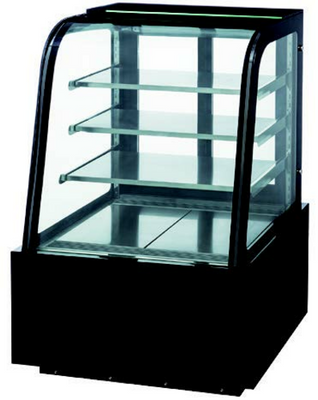 Dukers DDM48R-CB 48" W Three-Section Curved Glass Digital Temperature Control Refrigerated Cake Display Case - 115 Volts