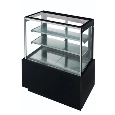 Dukers DDM36R 36" W Two-Section Straight Glass Digital Temperature Control Refrigerated Cake Display Case - 115 Volts