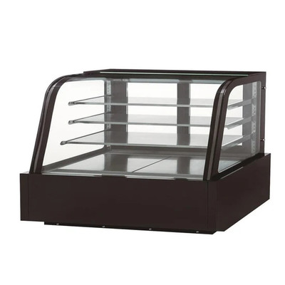 Dukers DDM72R-CB 72" W Three-Section Curved Glass Digital Temperature Control Refrigerated Cake Display Case - 115 Volts