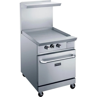 Dukers DCR24-GM 24" W Natural Gas Stainless Steel Exterior 12” X 12” Removable Cast Iron Top Grates Gas Range - 82,000 BTU