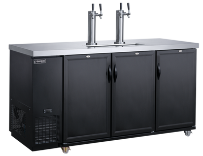 Dukers DKB72-M3 70.31" W Stainless Steel Top Electronic Controls Automatic Defrost Kegerator Draft Beer Cooler - 110 Volts