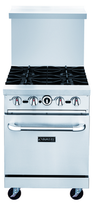 Dukers DCR24-4B 24&quot; W Stainless Steel Gas Range - 162,000 BTU