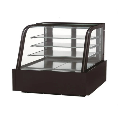 Dukers DDM60R-CB 60" W Three-Section Curved Glass Digital Temperature Control Refrigerated Cake Display Case - 115 Volts