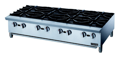 Dukers DCHPB48 48" W Stainless Steel Burners Countertop Hotplate Gas - 256,000 BTU