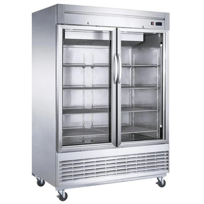 Dukers D55F-GS2 55.33” W Stainless Steel Two-Section Reach-In Freezer - 115 Volts