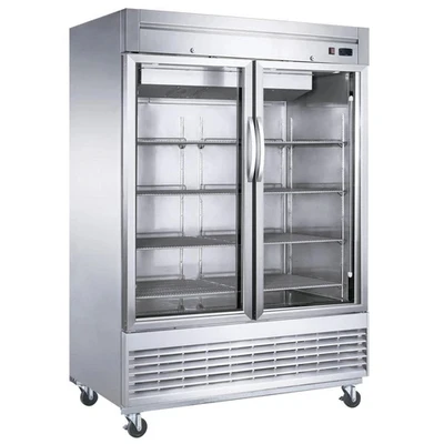 Dukers D55F-GS2 55.33” W Stainless Steel Two-Section Reach-In Freezer - 115 Volts