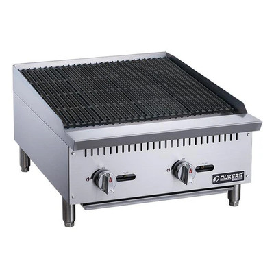 Dukers DCRB24 24" W Natural Gas Stainless Steel Construction Manual Control Charbroiler - 70,000 BTU