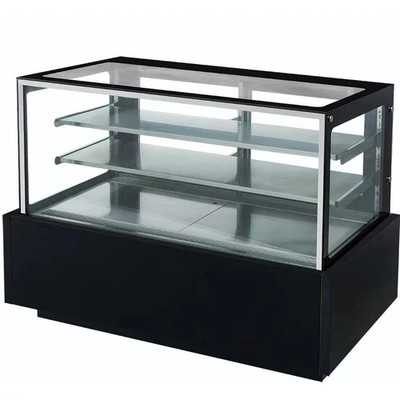 Dukers DDM72R 72" W Two-Section Straight Glass Digital Temperature Control Refrigerated Cake Display Case - 115 Volts