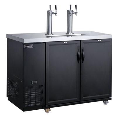 Dukers DKB60-M2 56.87" W Stainless Steel Top Electronic Controls Automatic Defrost Kegerator Draft Beer Cooler - 110 Volts