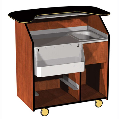 Lakeside 68400 44.5" W Black Top Wood Laminate with Stainless Steel Shelf Portable Bar