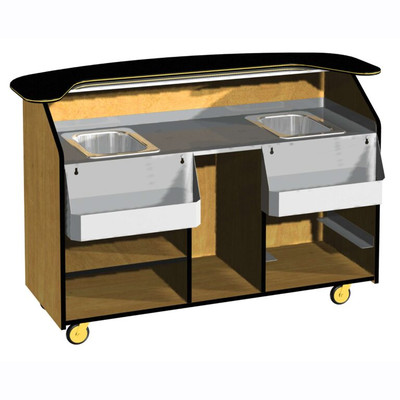 Lakeside 68500 66.25" W Wood Laminate Adjustable Shelves Portable Bar