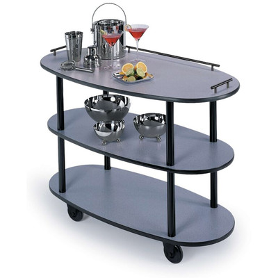 Lakeside 36300 44" W Rounded Oval 3 Open Shelves Service Cart