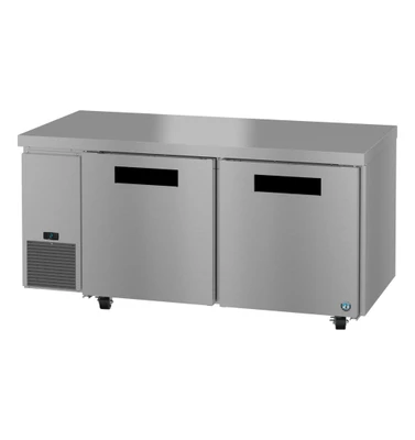 Hoshizaki ULF67B 67” W Stainless Steel Interior Two-Section Steelheart Series Undercounter Freezer - 115 Volts