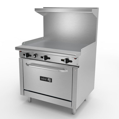 Asber AER-G36-36-H-NG 24" W Stainless Steel Natural Gas Restaurant Range - 102,000 BTU