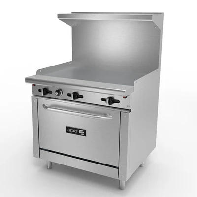 Asber AER-G36-36-H-LP 24" W Stainless Steel Liquid Propane Restaurant Range - 102,000 BTU