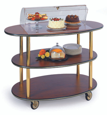 Lakeside 36303 44" W Rounded Oval 3 Open Shelves Dome Display Cart