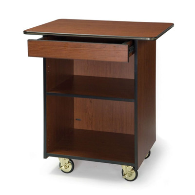 Lakeside 66107 33.5" W Laminate 1 Compartment Hinge Drawer Compact Service Cart