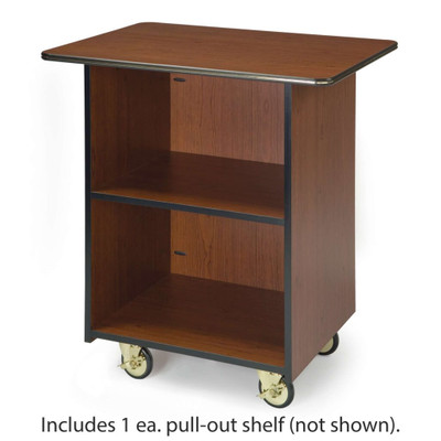 Lakeside 66109 33.5" W Laminate 1 Compartment Hinge Put-Out Shelf Compact Service Cart