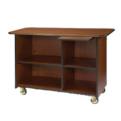 Lakeside 68112 57.5" W Laminate 2 Compartments Pull-Out Shelf Top Right Enclosed Service Cart
