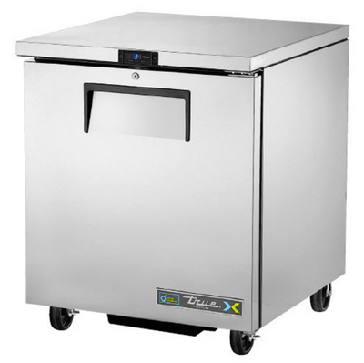 True TUC-27F-FLX-HC 27.63" W 2 PVC Coated Adjustable Wire Shelves Stainless Steel Top Refrigerator or Freezer Convertible - 115 Volts
