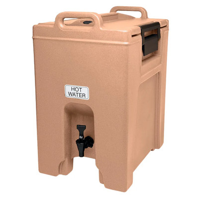 Cambro UC1000157 16.25" W x 20.5" D x 25.75" H 10.5 Gallon Insulated Plastic Coffee Beige Ultra Camtainer Beverage Carrier