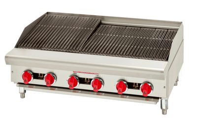 American Range ARSRB-12-NG 12" W Natural Gas Countertop Stainless Steel Front and Sides Charbroiler - 30,000 BTU