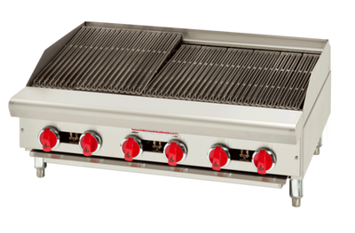 American Range ARSRB-12-NG 12" W Natural Gas Countertop Stainless Steel Front and Sides Charbroiler - 30,000 BTU