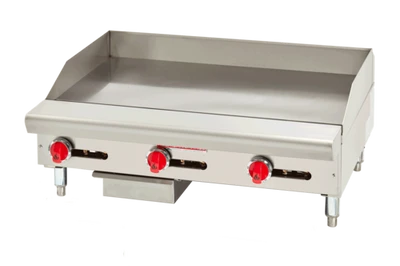 American Range ARSMG-12-LP 12" W Stainless Steel Exterior 1 Burner Manual Controls Liquid Propane Griddle - 30,000 BTU