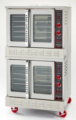 American Range M-2HE-NG 40" W Natural Gas Double-Deck Thermostatic Controls Majestic Convection Oven High Efficiency - 140,000 BTU