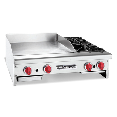 American Range AR36-24G2OB-NG 36&quot; W Stainless Steel Natural Gas Griddle or Open Burner Combination - 124,000 BTU