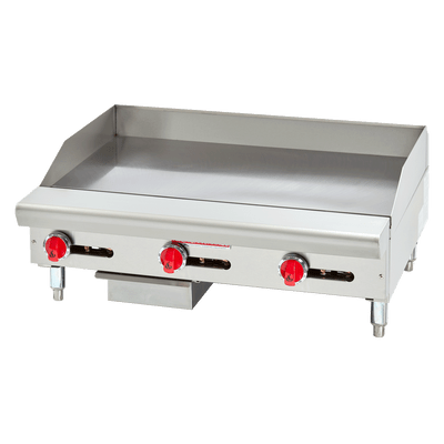 American Range ARSMG-48-NG 48" W Stainless Steel Exterior 4 Burners Manual Controls Natural Gas Griddle - 120,000 BTU