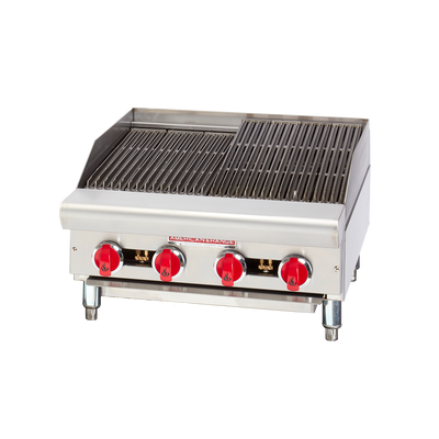 American Range ARSRB-24-LP 24" W Liquid Propane Countertop Stainless Steel Front and Sides Charbroiler - 60,000 BTU