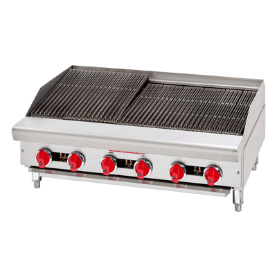 American Range ARSRB-60-LP 60" W Liquid Propane Countertop Stainless Steel Front and Sides Charbroiler - 150,000 BTU