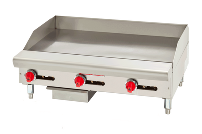 American Range ARSTG-12-NG 12&quot; W Natural Gas Countertop Stainless Steel Exterior Griddle - 30,000 BTU