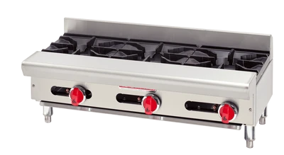 American Range ARSHP-36-3-NG 36" W Stainless Steel Front and Sides 3 Burners Manual Controls Natural Gas Hotplate - 96,000 BTU