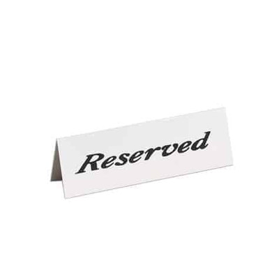American Metalcraft 2600 6" L x 2" H White With Black Plastic Sign