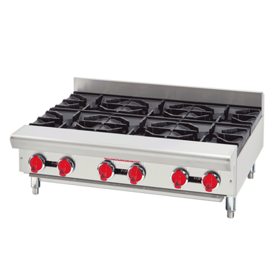 American Range ARSHP-60-10-NG 60" W Stainless Steel Front and Sides 10 Burners Manual Controls Natural Gas Hotplate - 320,000 BTU