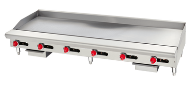American Range ARSTG-72-LP 72" W Liquid Propane Countertop Modulating Thermostat with Standing Pilot Griddle - 180,000 BTU