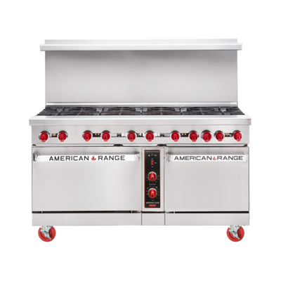 American Range ARGF-36G-4B-CL-126R-NG 60&quot; W Stainless Steel Front and Sides Manual Natural Gas Green Flame Range - 217,000 BTU