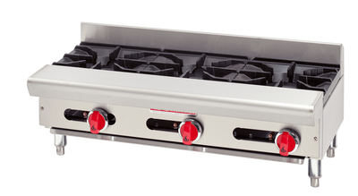 American Range ARSHP-48-8-LP 48" W Stainless Steel Front and Sides 8 Burners Manual Controls Liquid Propane Hotplate - 256,000 BTU