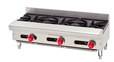 American Range ARSHP-48-8-LP 48" W Stainless Steel Front and Sides 8 Burners Manual Controls Liquid Propane Hotplate - 256,000 BTU