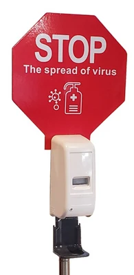 Omcan USA 46686 1000 mL. White Freestanding Touchless Hand Sanitizer Dispenser