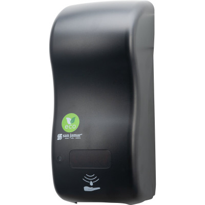 Carlisle SH900REBK 900mL Black Classic Rely Hybrid Electronic Soap Liquid &amp; Lotion